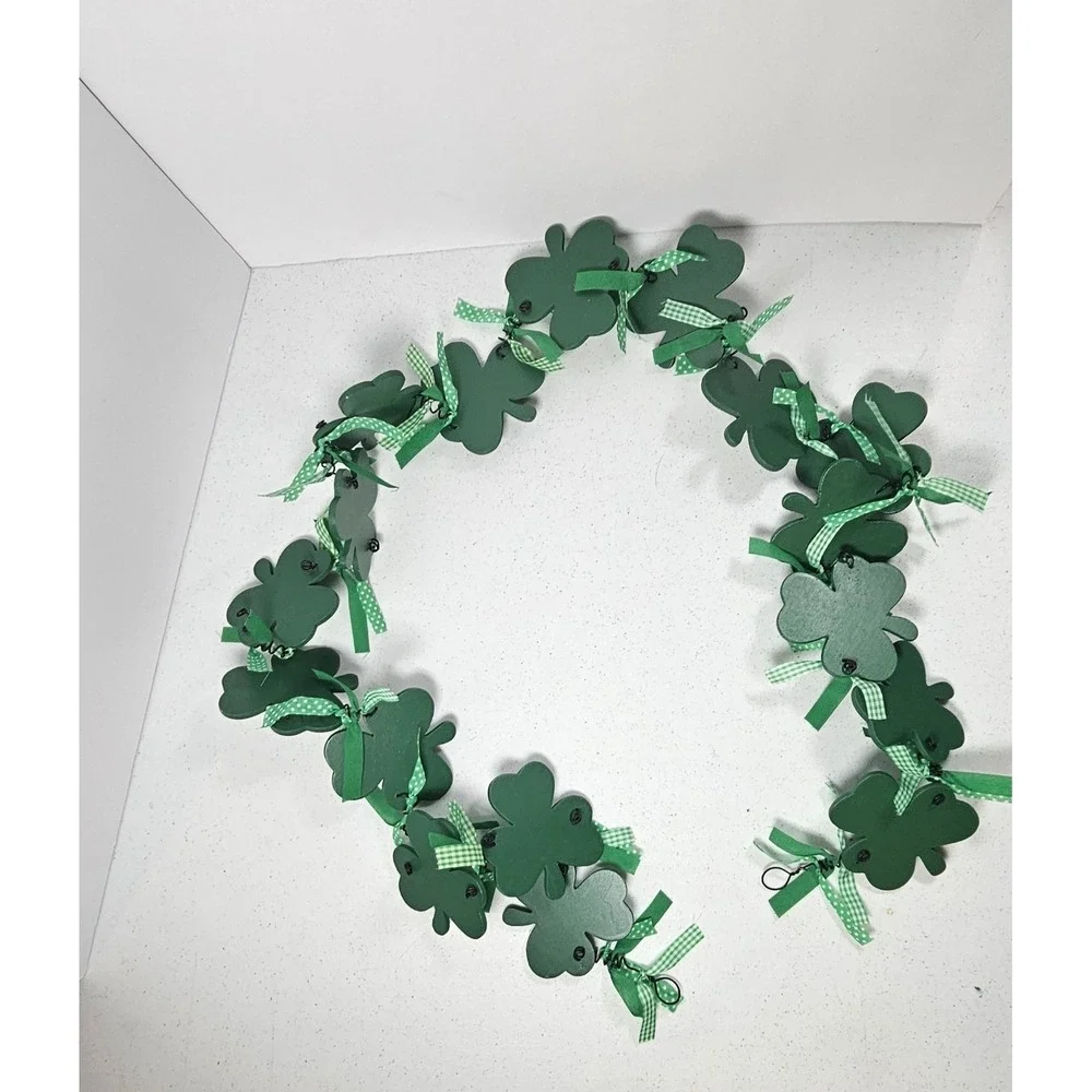 St Patrick's Day Decor Lot Lights Garland Bead Tie Sign‎ Shamrock Scarf
